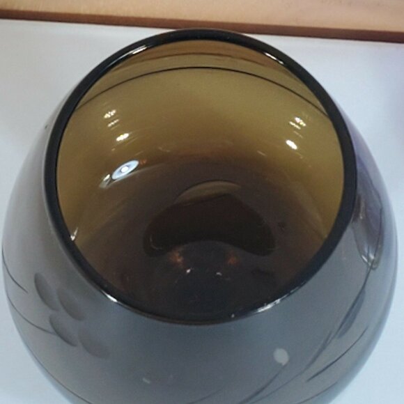 2 Etched Floral Cordial Glasses 3" whiskey multicolor glass 2oz - Picture 3 of 9